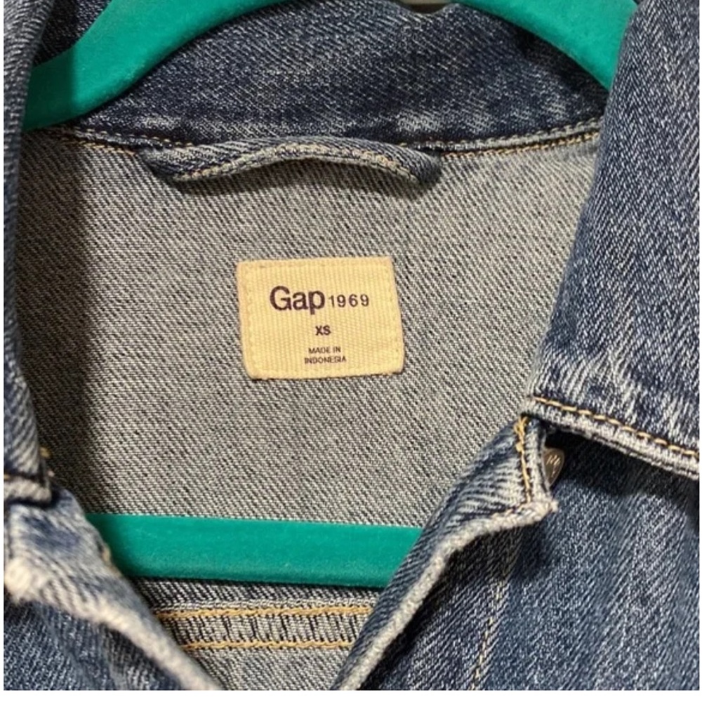 Gap 1969‎ denim mini dress long sleeve button front XS street festival summer - Picture 4 of 4